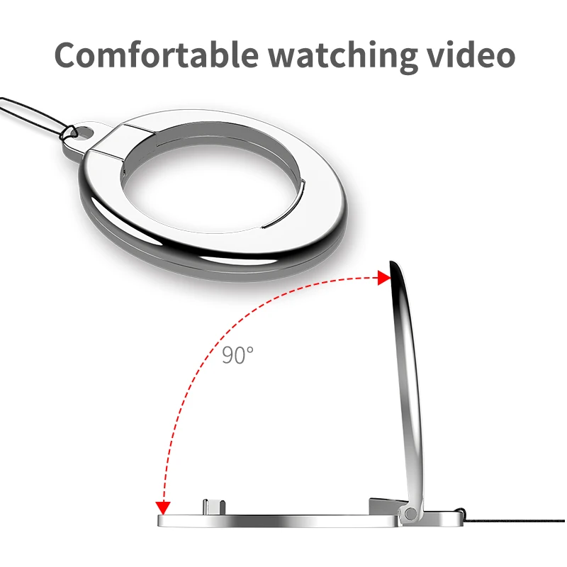 iHaitun 2in1 Desk Mobile Phone Holder Stand For iPhone XS MAX XR X Desk Mount Ring For Xiaomi Samsung Huawei Moving Lanyard