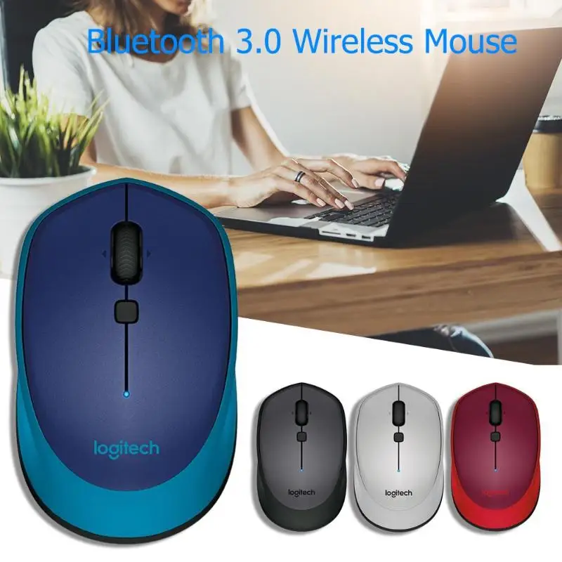 Беспроводная мышь logitech M336 Bluetooth 3,0, Мыши для ноутбуков изогнутой формы с резиновой рукояткой, компактный мобильный дизайн для Windows 7/8/10