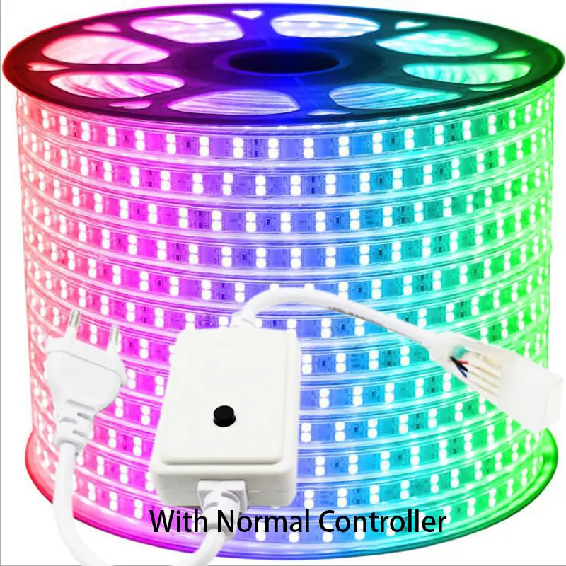 1-12 м двухрядная RGB Светодиодная лента 96 Светодиодный s/M 5050 220V светильник для изменения цвета IP67 Водонепроницаемый Светодиодный светильник+ ИК-контроль Bluetooth