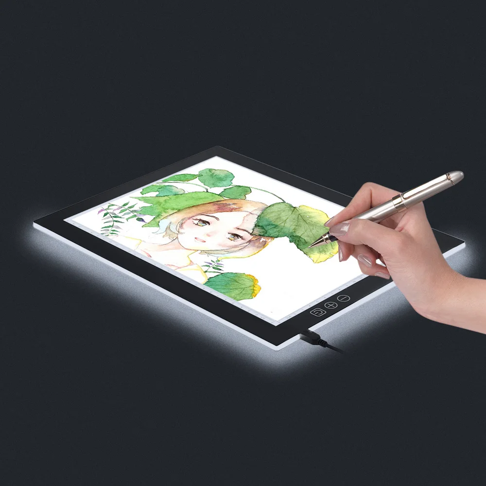 Ultra Thin Portable A4 LED Light Pad Tracer Stepless Dimming White