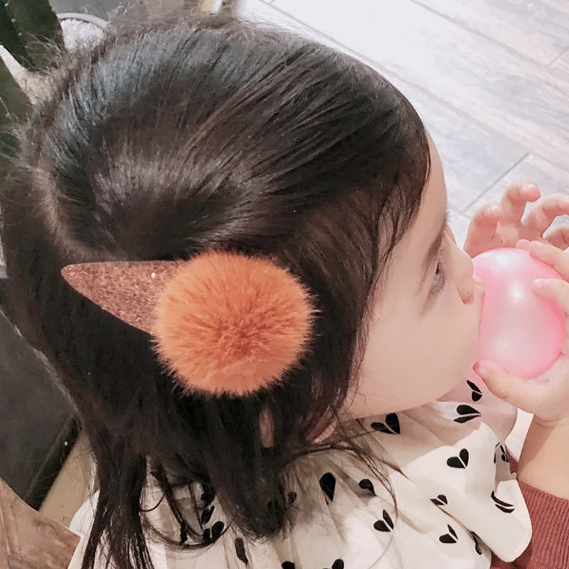 Распродажа милые мягкие Меховые помпоны мини-шарики BB зажимы плюшевые заколки для волос для детей девочек