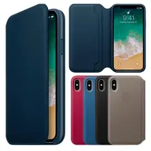 

Have LOGO Original official Leather Case For iPhone X XS Max XR Flip Wallet Case Cover With Card Slot Pocket Retail Box