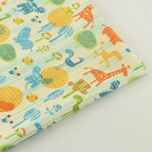 Милые животные дизайн хлопок легкая желтая ткань саржа шитье текстильная ткань Лоскутная Ткань Tecido куклы см