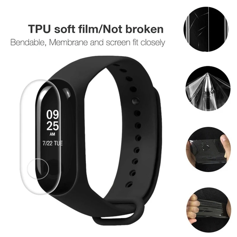 Защитная пленка для экрана Xiaomi Mi Band 3 закаленная мягкая полноэкранная модная