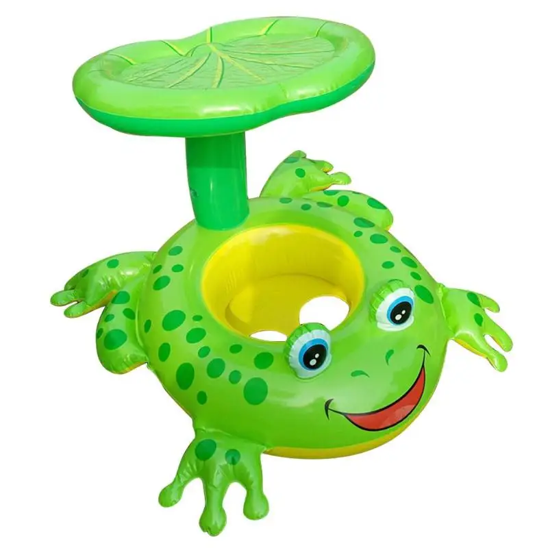 

Cartoon Frog Inflatable Summer Water Pool Toys Sunshade Seat Boat Baby Kids Swimming Ring Aid Trainer Beach Float Water Sport