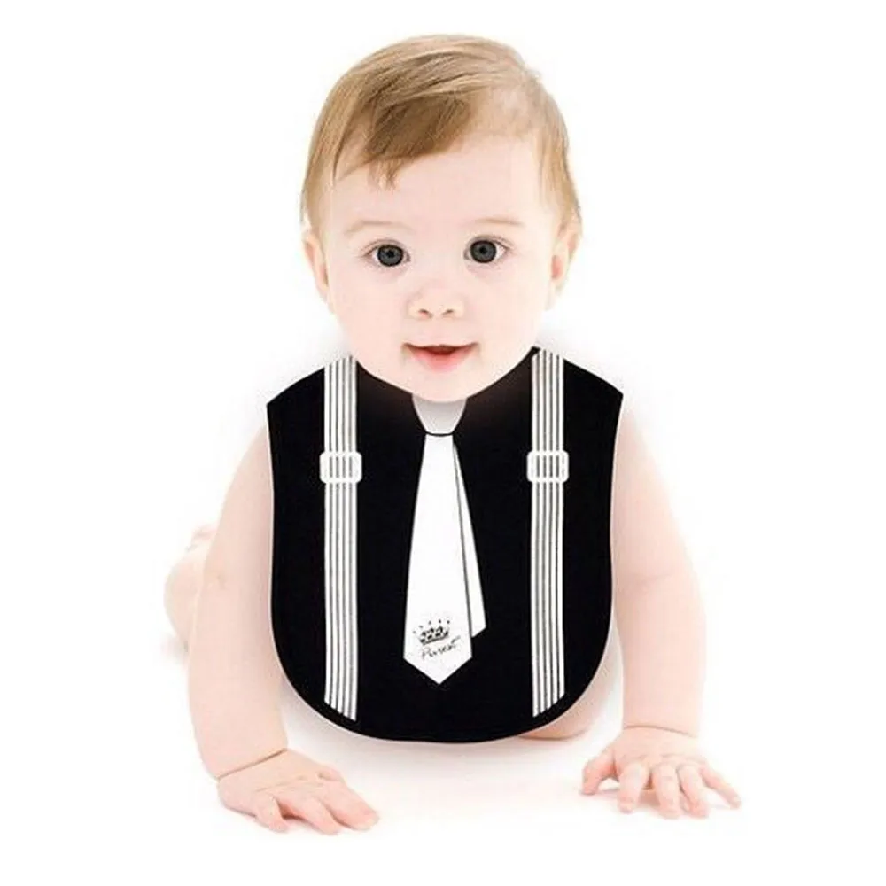 Tuxedo Red Tie Gentleman Cute Baby Boy Kind Layette Dressup Feeding Bib Hot
