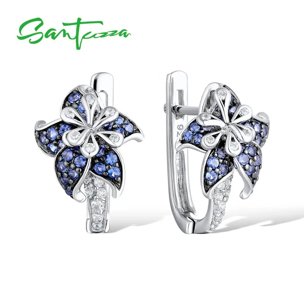 Conjunto pave Cubic Zirconia Pendientes de Plata de 925 estrellas estrellas de mar espárragos Caja De Regalo