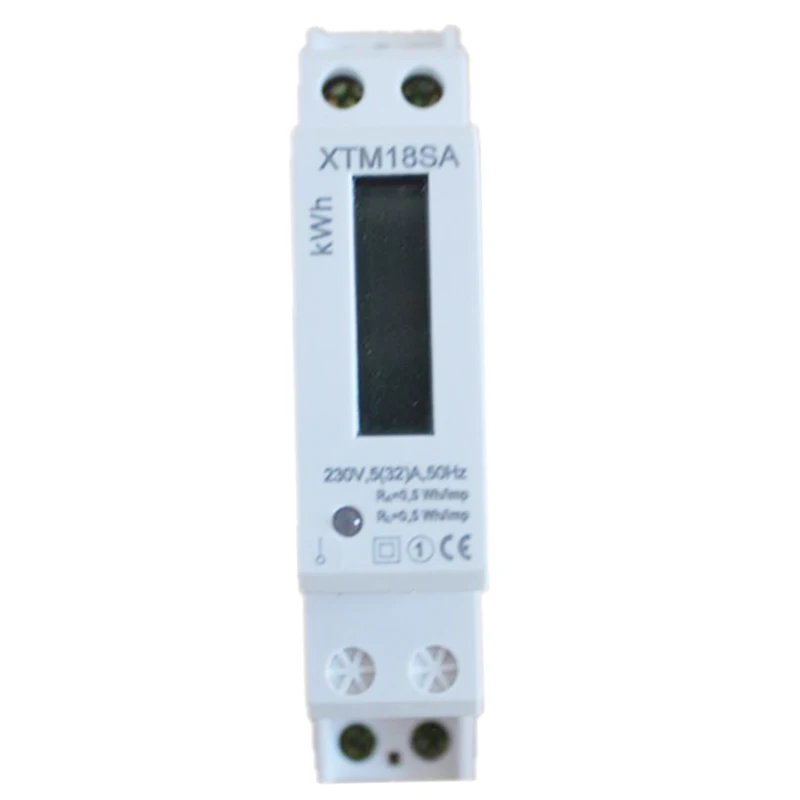 

1pc XTM18SA LCD Digital AC Meters 5-32A 230V 50-60HZ Electric DIN Rail Mount Electric Meter Wattmeter for Measuring Tools