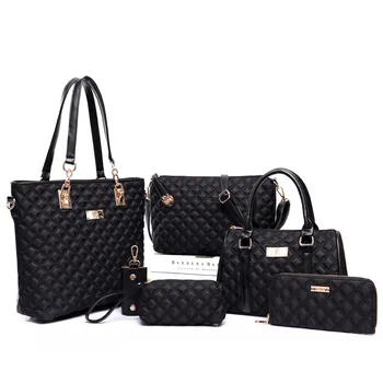 

MIWIND 2019 New Fashion Handbags Lingge Six Sets of Sub Package Shoulder Bags Oblique Crossbody Composite Bag