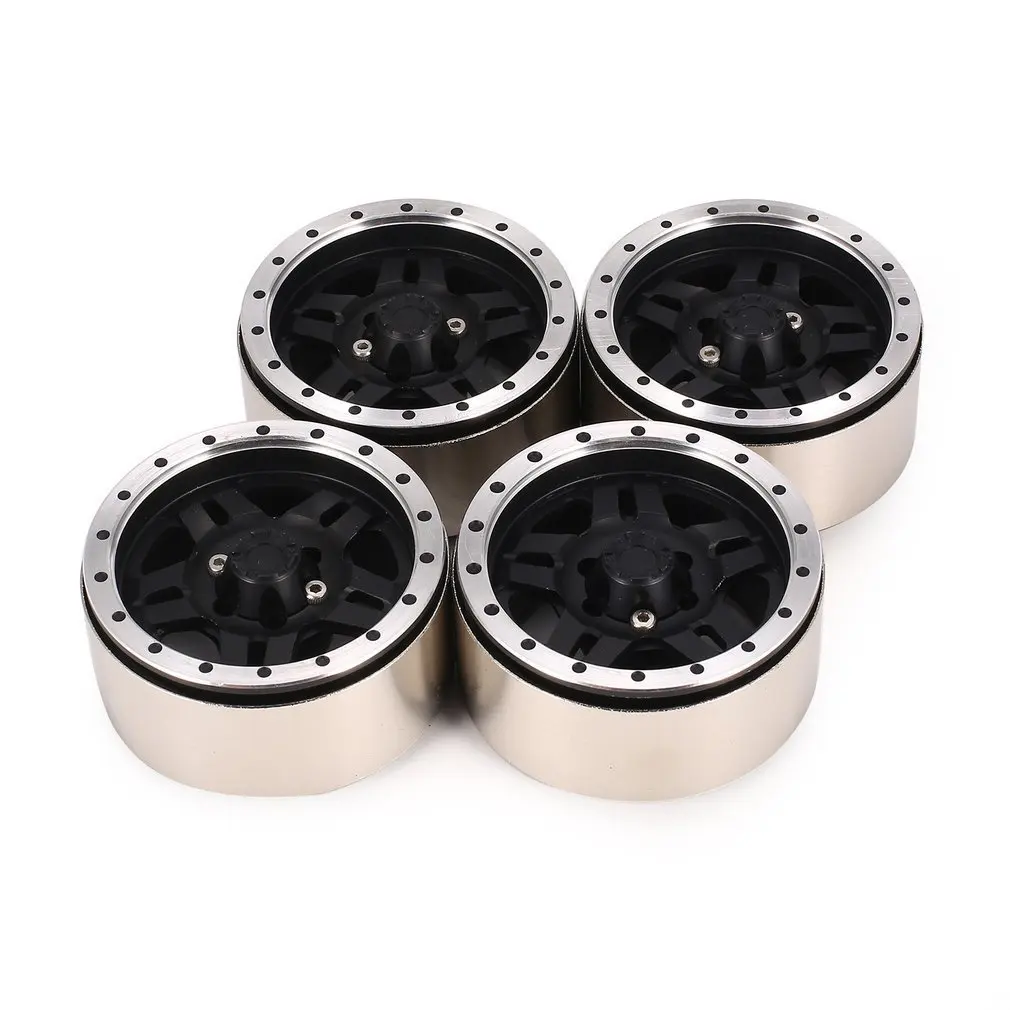 

Universal 4pcs 1/10 Scale Accessory 1.9 Inch Metal Car Wheel Rim for Climbing RC Car Black White 12mm Hex Hubs