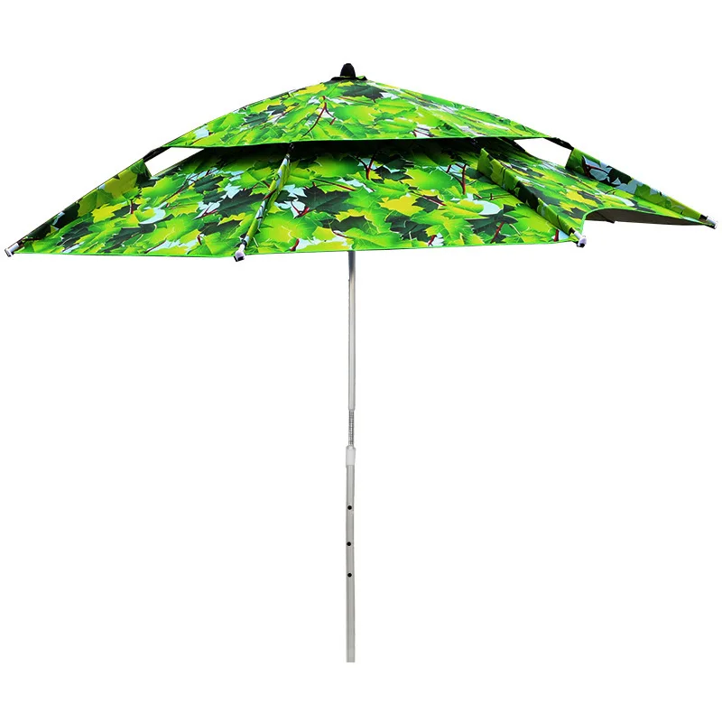 Листья рыбалка зонтик 2,0 м 2,2 м 2,4 м портативный складной Fisher Открытый водонепроницаемый непромокаемый анти-УФ солнцезащитный брезент Пляжный Тент