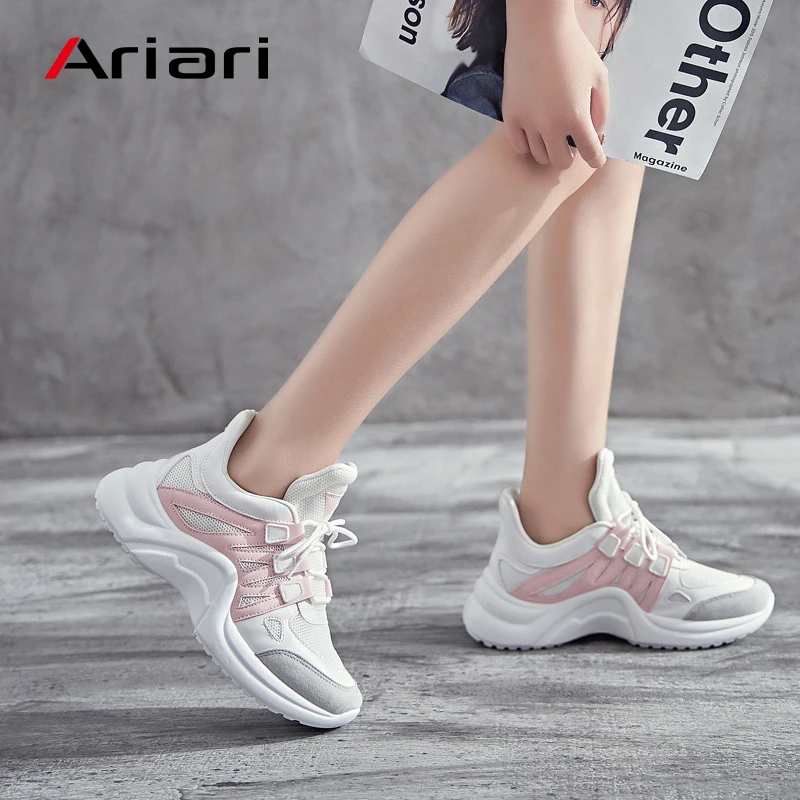

Ariari Woman Casual Fashion Sneakers Mix Color Sneakers Ladies Summer Thick Sole Lace Up Sneaker Zapatos de Mujer Drop Ship