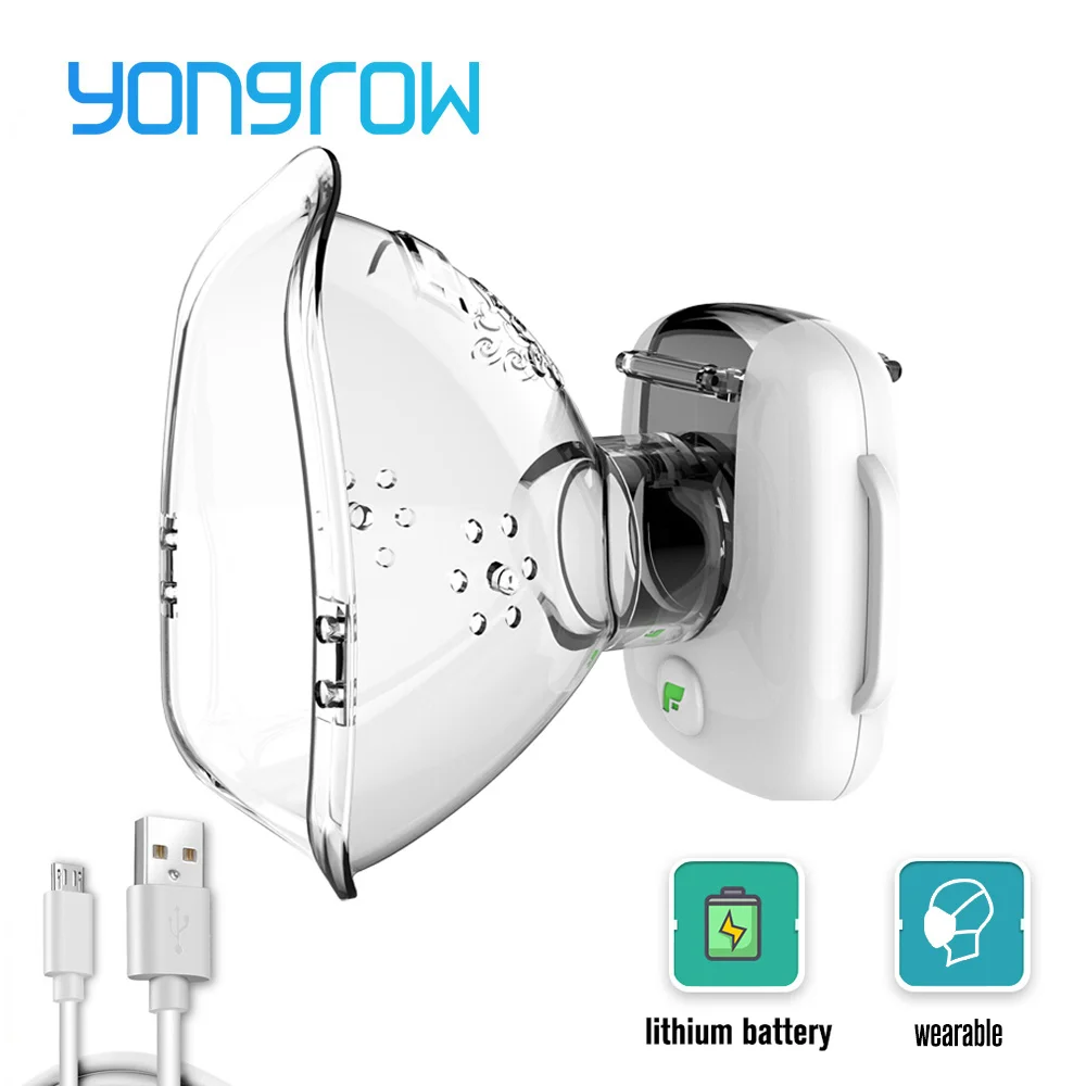 

Yongrow Nebulizer Inalador Nebulizador Asthma Inhaler Atomizer for Children Adult USB Rechargeable Nebulizador Portatil