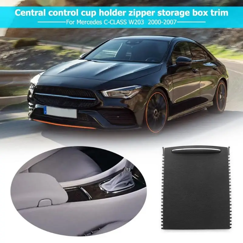 

Center Console Cover Slide Roller Blind for C CLASS W203 2000-2007 Water Cup Rack Storage ABS+PC Material 140*115*25mm Black