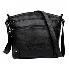 Aibkhk Новые простые кожаные сумки через плечо для женщин, сумки-мессенджеры, женские сумки известных брендов, три молнии, сумка через плечо