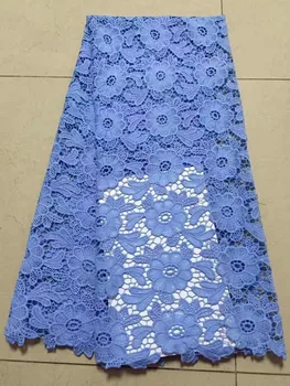 

Nigerian chemical guipure lace fabric sky blue 2019 high quality African wedding water soluble cord lace fabric for dress