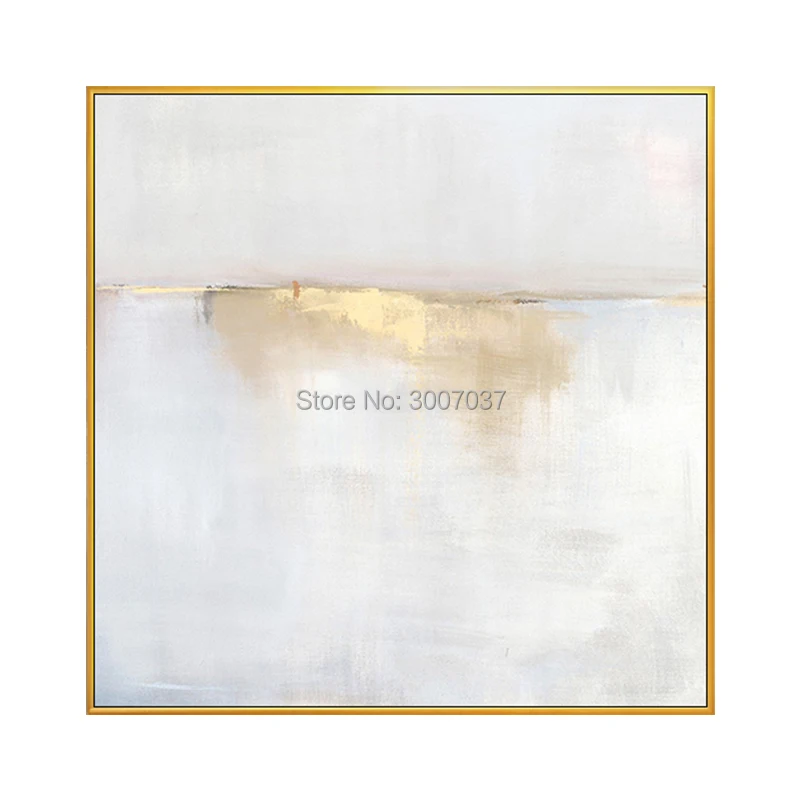 

Excellent Artist Pure Hand-painted High Quality Abstract Golden Oil Painting on Canvas Luxury Gold Foil Abstract Oil Painting