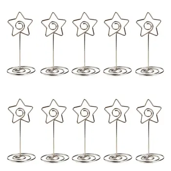 

10pcs Metal Star Table Number Photo Holder Stands for Weddings Party Gatherings