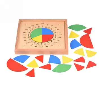 

Kids Maths Toys Circular Mathematics Fraction Game Teaching Aids Montessori Wooden Board Children Kids Early Learning Kids Toys
