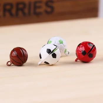 

6pcs diy Jewelry Accessories Football Blue Ball Cartoon Bell Pet Bell Copper Handmade Keychain Bag Pendant