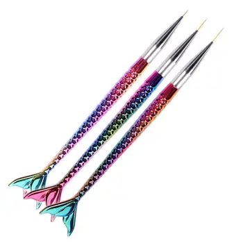 

XY Fancy 3pcs/set Nail Art Brush Liner Line Stripe Fish Tail Gradient Pen