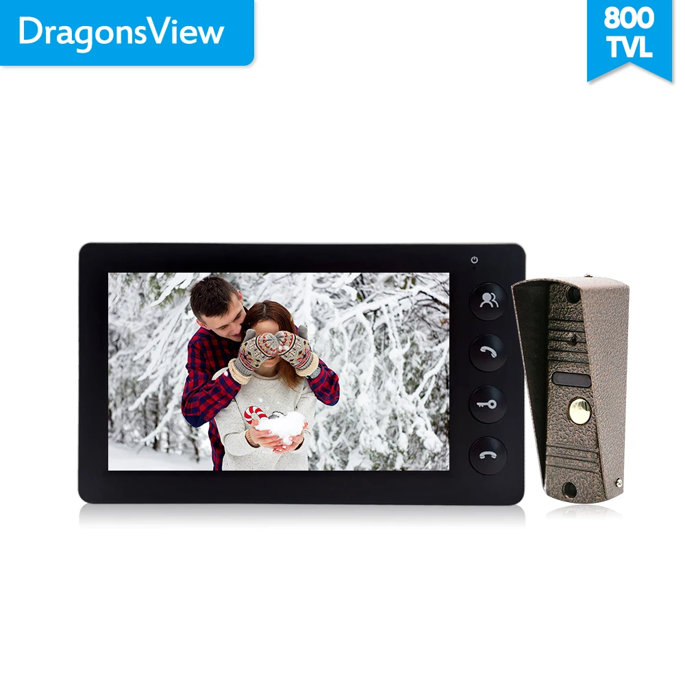 Dragonsview 7 pulgadas Video de la puerta del sistema de intercomunicación teléfono Blanco/negro de Video de la puerta de entrada Panel intercomunicadores para casa privada llamada panel - 1