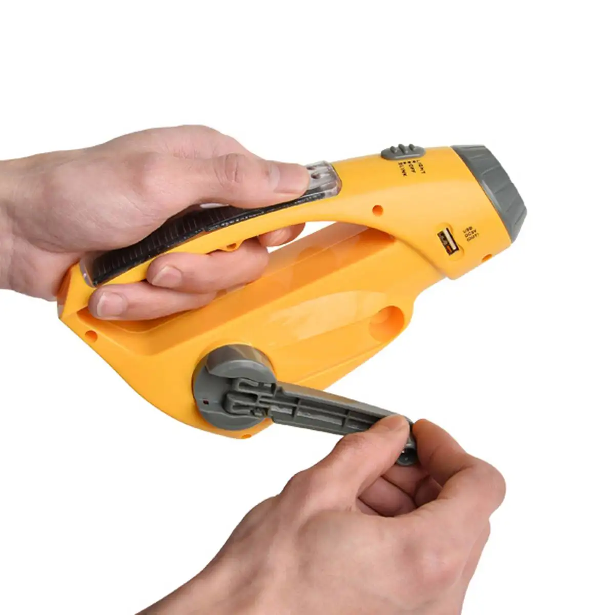

XANES 3 in 1 U263 LEDs Protable Solar Hand Crank Flashlights USB Rechargeable Emergency Flashlight with Alarm Protable Torches