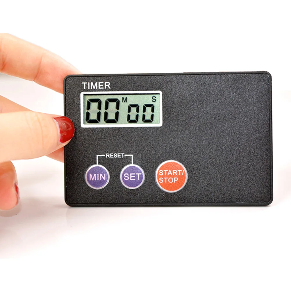 

New LCD Digital Power Programmable Timer AG13 Cell Battery Credit Card Sized Kitchen Timer
