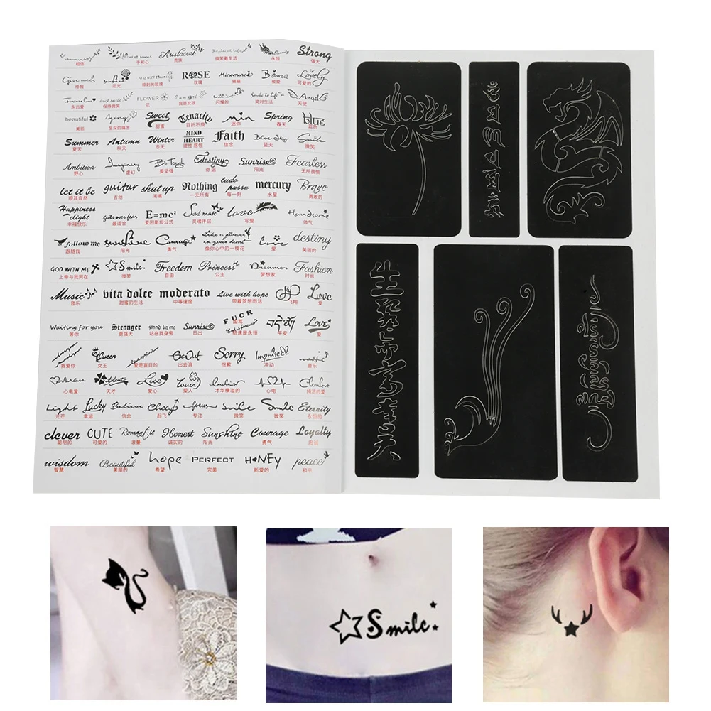 

Semi-permanent Large Medium Small Tattoo Stencil 358 Patterns Airbrush Temporary Template