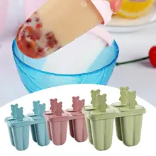 Формы Для Мороженного На Палочке чайник формы DIY милое 4 пресс-форма мишки формы для мороженого замороженный йогурт машина коробка холодильник Мороженое Инструменты