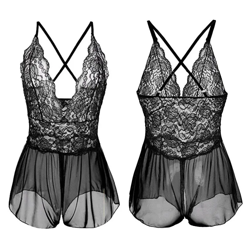 Новое Женское слитное Сексуальное белье Babydoll кружевное нижнее Ночное комбинезон