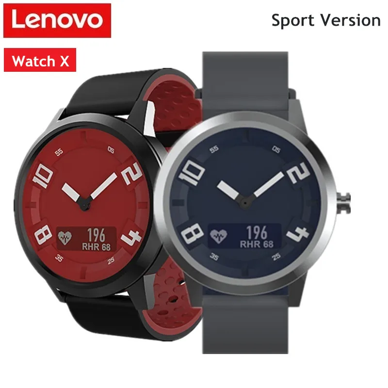 Lenovo WATCH X Спортивные Bluetooth Смарт-часы 5ATM водонепроницаемый пульт дистанционного управления камера Smartwatch OLED дисплей монитор сердечного ритма шагомер