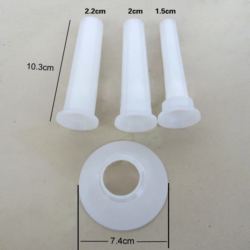 

4 Pcs Meat Sausage Casing Home Kitchen Ham Maker Grinder Meat Filling Funnel Poultry Tool Set Meat Nozzles Grinder