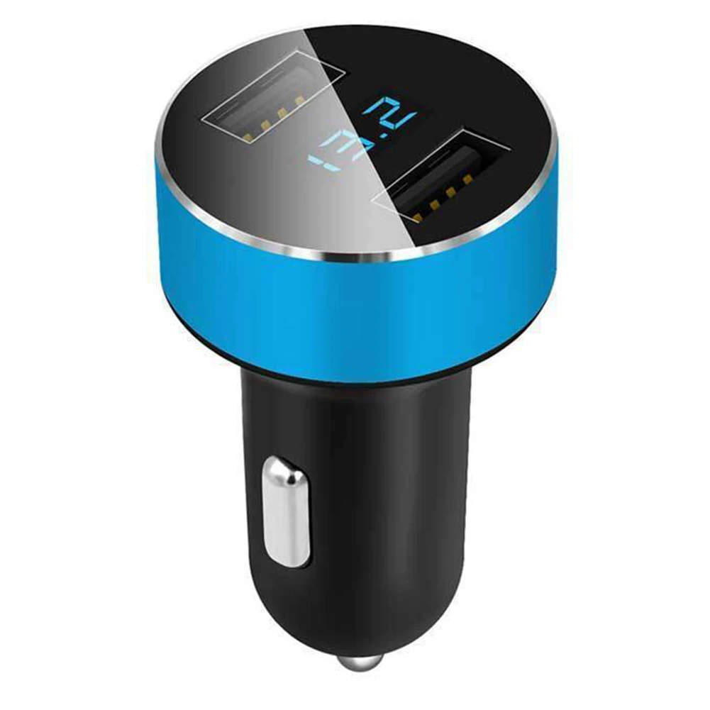 

Dual USB Voltage Monitor Round Safe Aluminum Alloy Quick Charge Thermostat Protection 5V 3.1A Multifunctional Car Charger