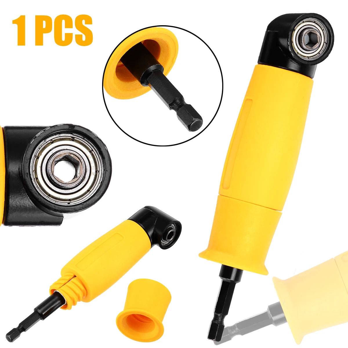 

1pc Right Angle Impact Driver Magnetic Screwdriver Drill Bit Extension For Cordless Screwdrivers 1/4 Hex Hex Quick Change Drive