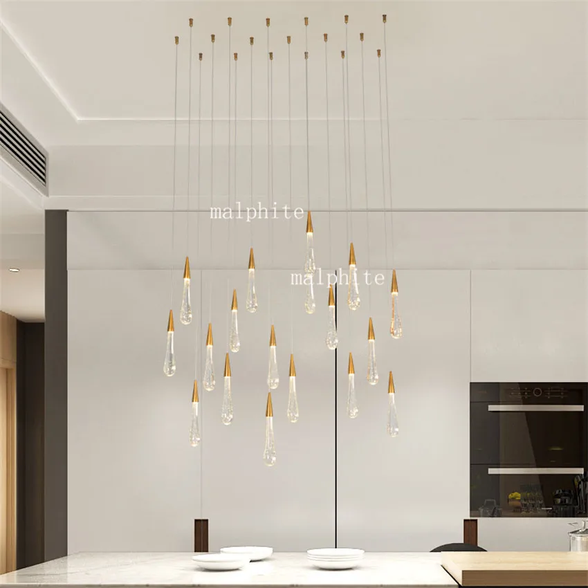 Американский Хрустальные подвесные светильники Lustre Лофт капли воды стекло