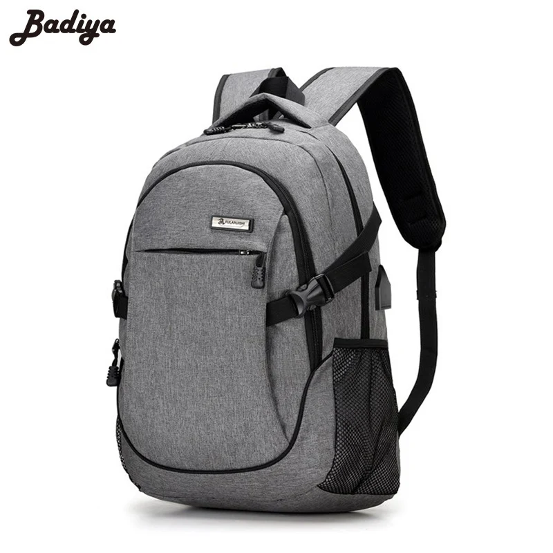 

Anti-theft Backpack Men Solid Oxford Waterproof Men's Backpacks USB Charging School Shoulder Bags Students Travel Bag Male