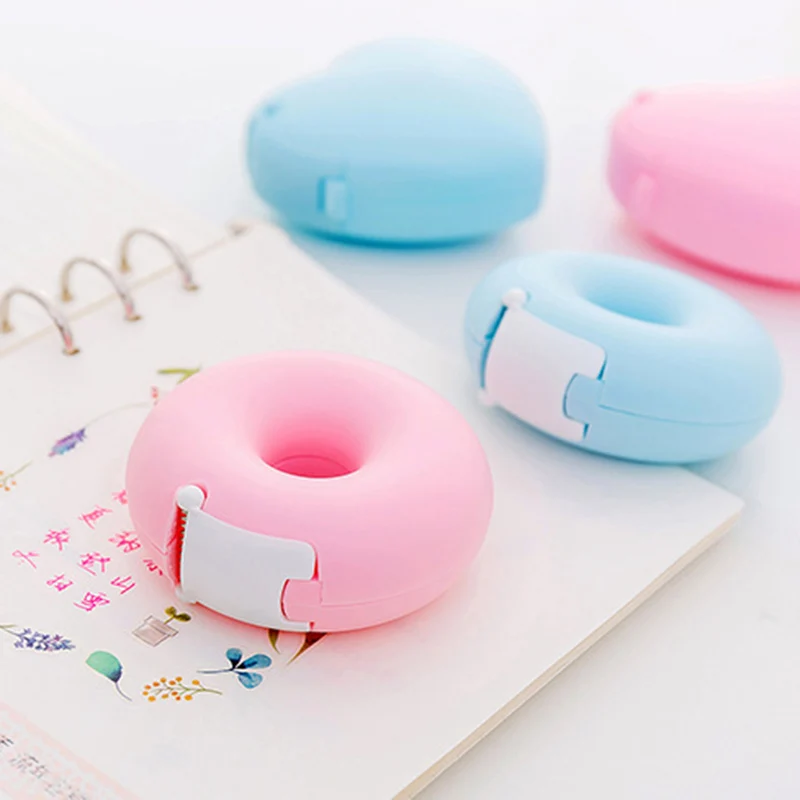 Candy Color Heart Invisible Tape Cutter Portable Donut Tape Dispenser