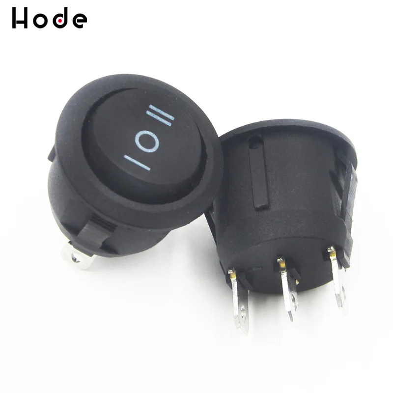 

AC 250V/6A 125V/10A 3 Pin Mini Round ON-OFF Rocker Switch Diameter Small Round Boat Rocker Swiches
