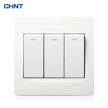 

CHNT 86 Type Wall Switch Panel NEW7N Ivory White Three Gang Two Way High Quality Free Shipping