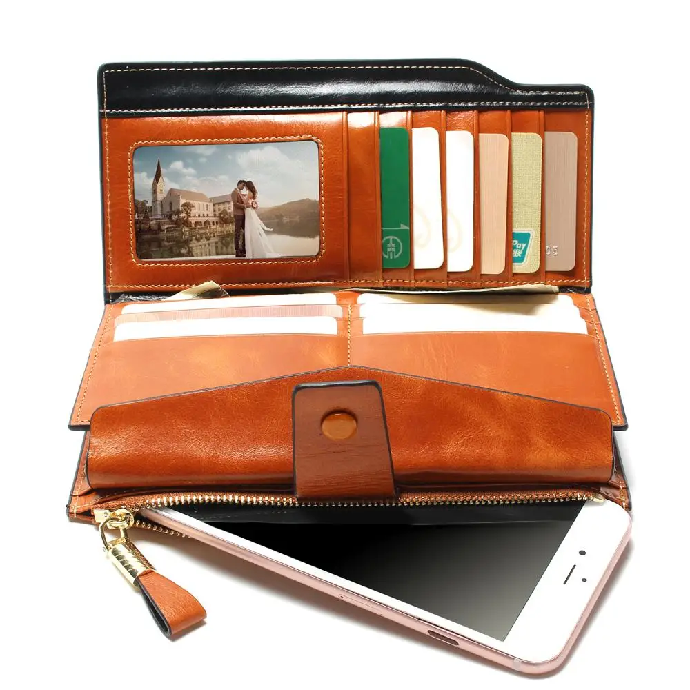 Дизайн модный многофункциональный кошелек из натуральной кожи женский длинный стильный кошелек из воловьей кожи оптом и в розницу сумка