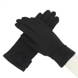 MISSKY женские перчатки вязаные шерстяные перчатки экран сенсорный сплошной цвет теплые Пять пальцев женские перчатки
