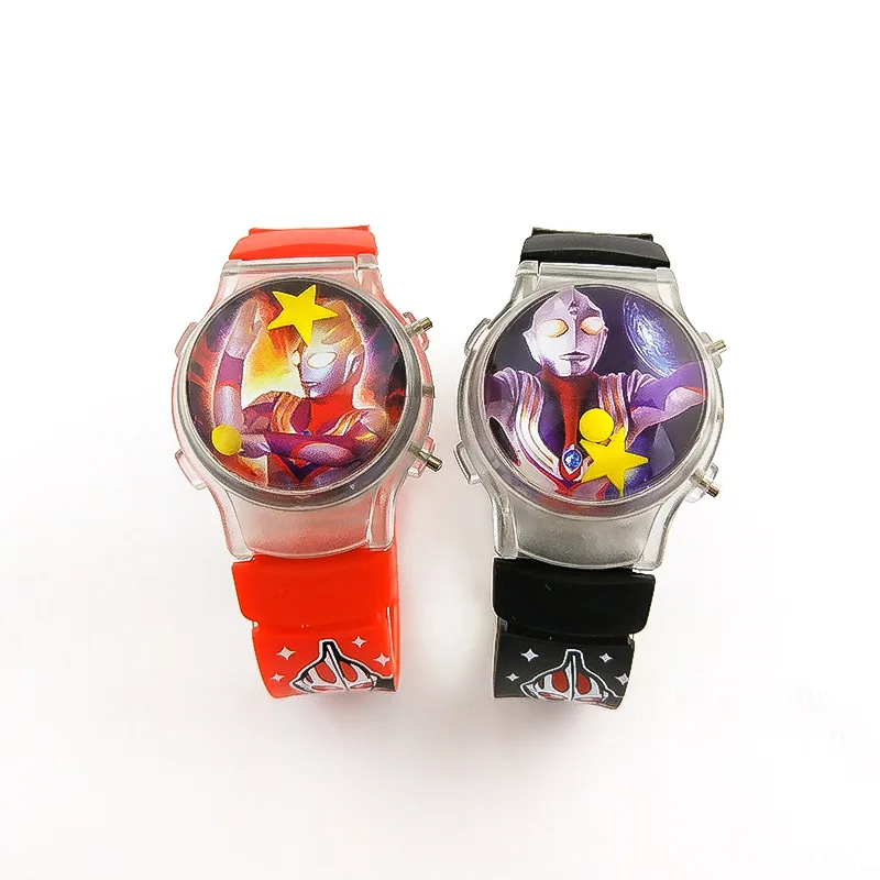 

Cartoon Anime Characters Colorful Flashing Lights LED Flashing Lights Ultraman Electronic Watch Boy Children Watch Kids Watch