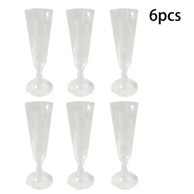 

6pcs 120/150/160/180/240ML Disposable Goblet Hard Plastic Air Cup Red Wine Champagne Cocktail Glass Jelly Mousse Ice Cream Cup