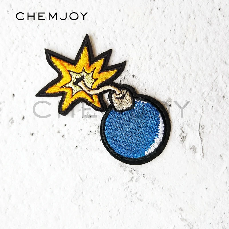 

1Pcs Bomb Iron on Patch Sewing on Embroidered Applique Sewing Patch Clothes Stickers Garment DIY Apparel Accessories
