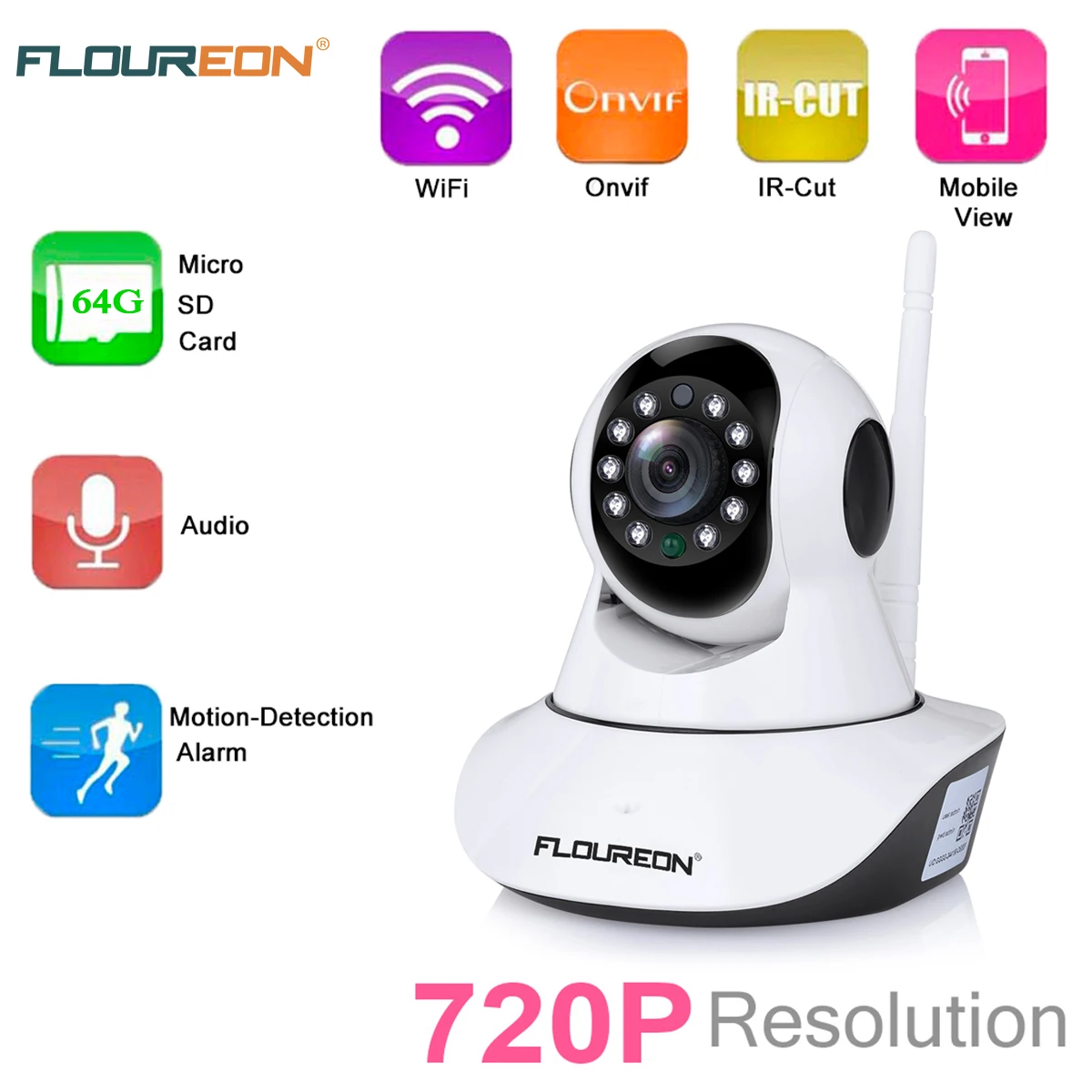 FLOUREON 720P Wifi 1 0 мегапиксельная беспроводная панорама/Плитка CCTV ip камера