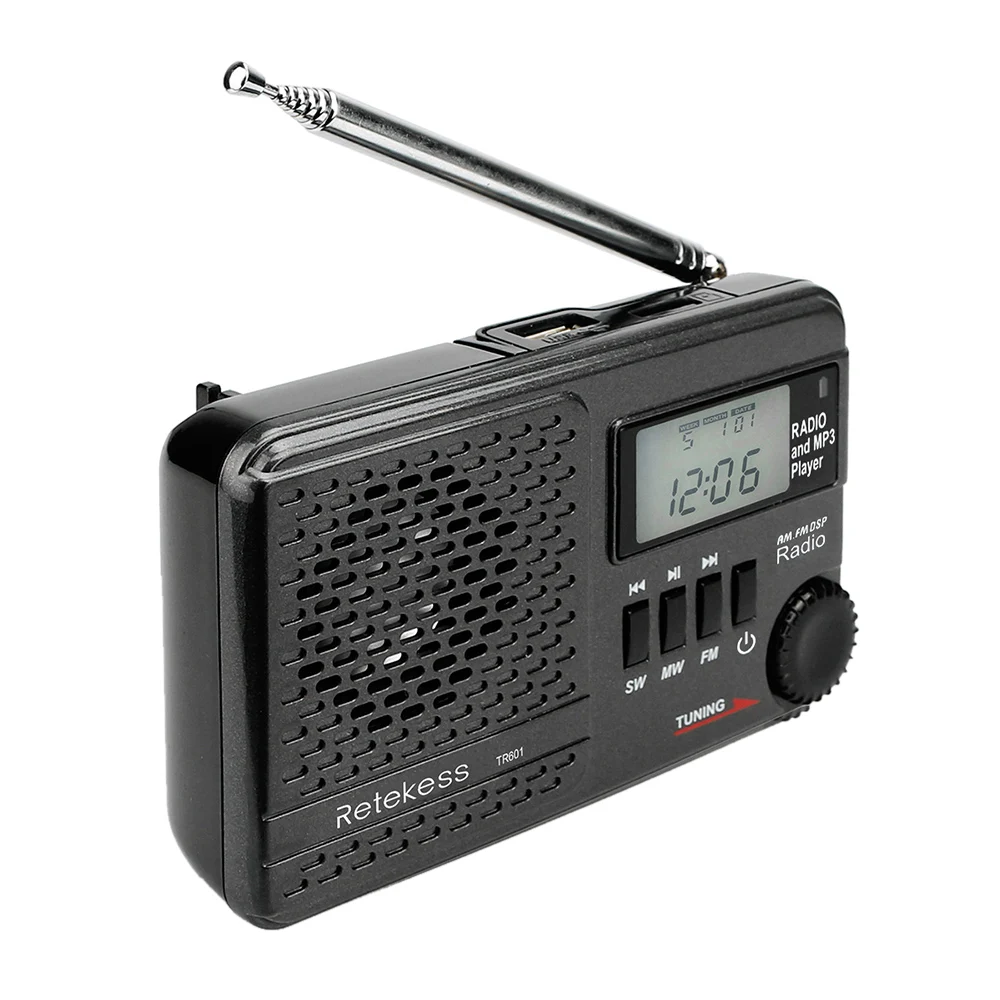Retekess TR601 цифровой стерео радио FM/AM/SW радио многополосный приемник w/MP3 колонки наушники Выход Время антенна дисплея радио