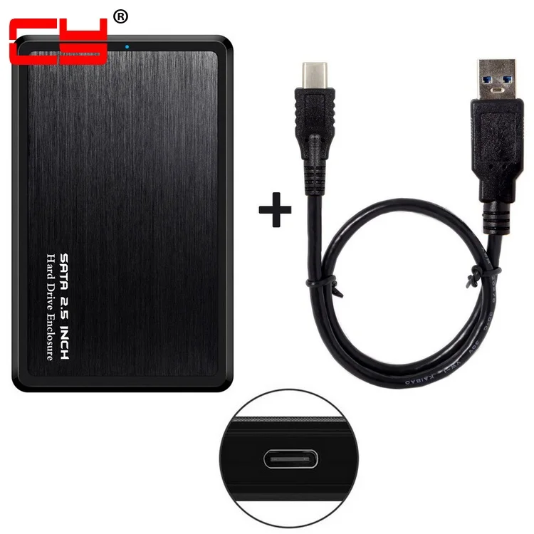 

10pcs/lot Cablecc Type-C USB-C to 2.5" SATA SSD HDD 22Pin External Hard Disk Enclosure for Laptop & PC & Windows