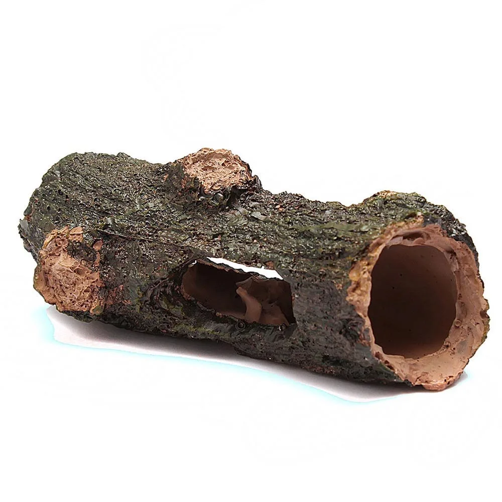 

Aquarium Log Hide Polyresin Hollow Tree Log Ornament Hide Hiding Cave for Fish Tank Decoration Accessories 12.5x6.5x5cm