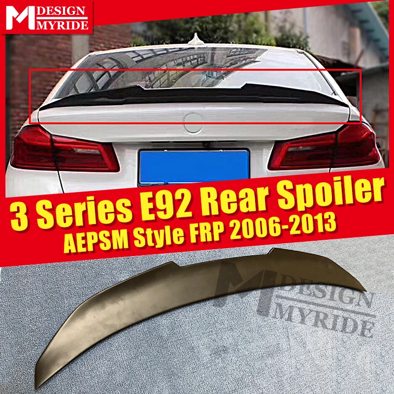 E92 спойлер стволового крыла AEPSM Стиль FRP праймер черный для BMW 3 серии 323i 325i 328i 335i
